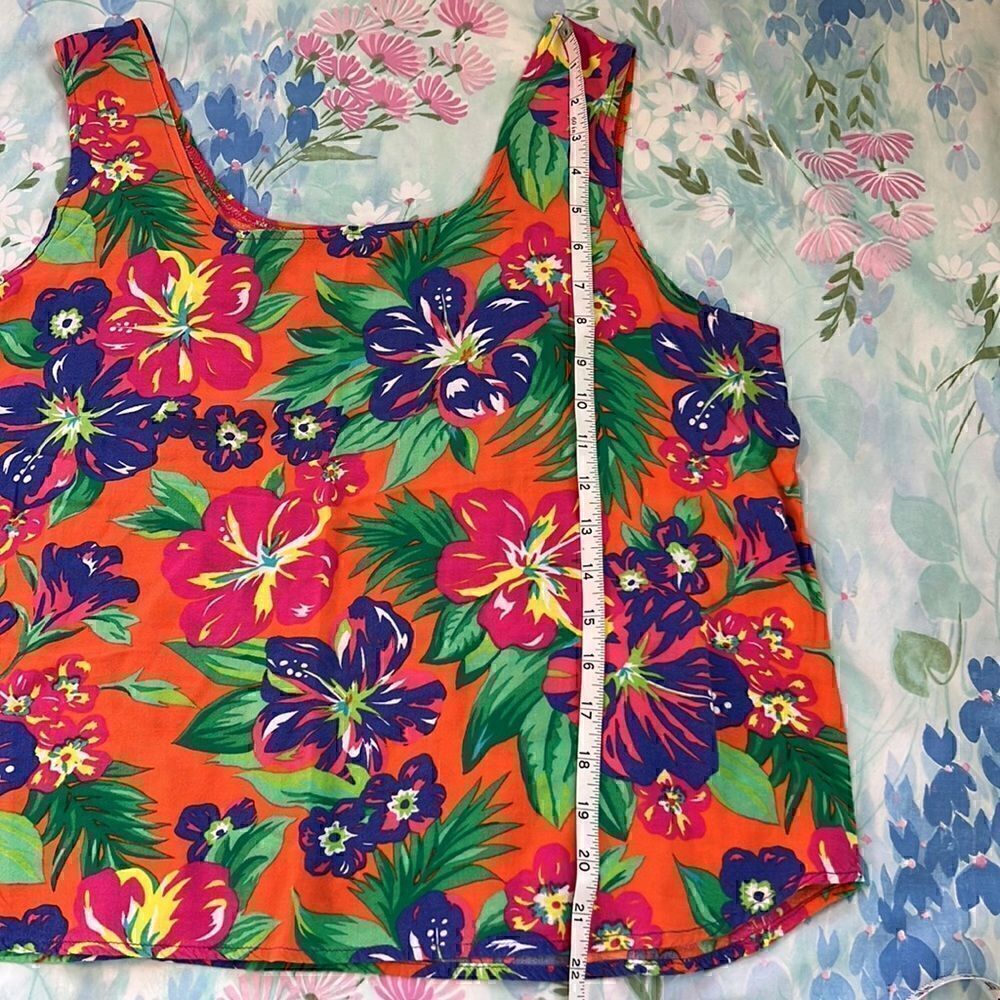Vintage Hawaiian Print Tank Top Leilani Jones - Picture 5 of 6